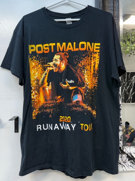 Gildan Other - Post Malone 2020 Runway Concert on Black Heavy Cotton Gildan Crew Neck Tee